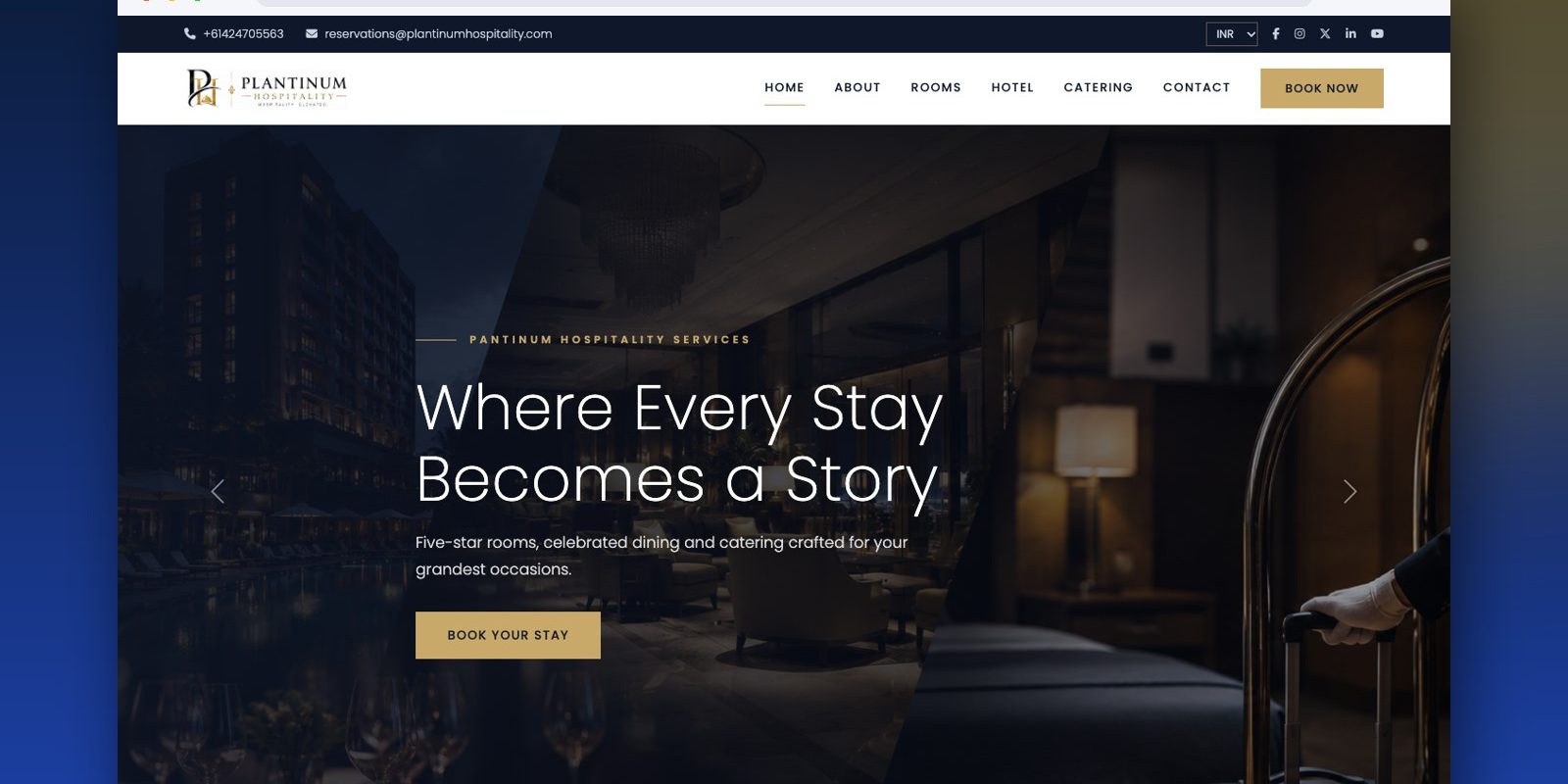 Plantinum Hospitality website by Next Dev Era