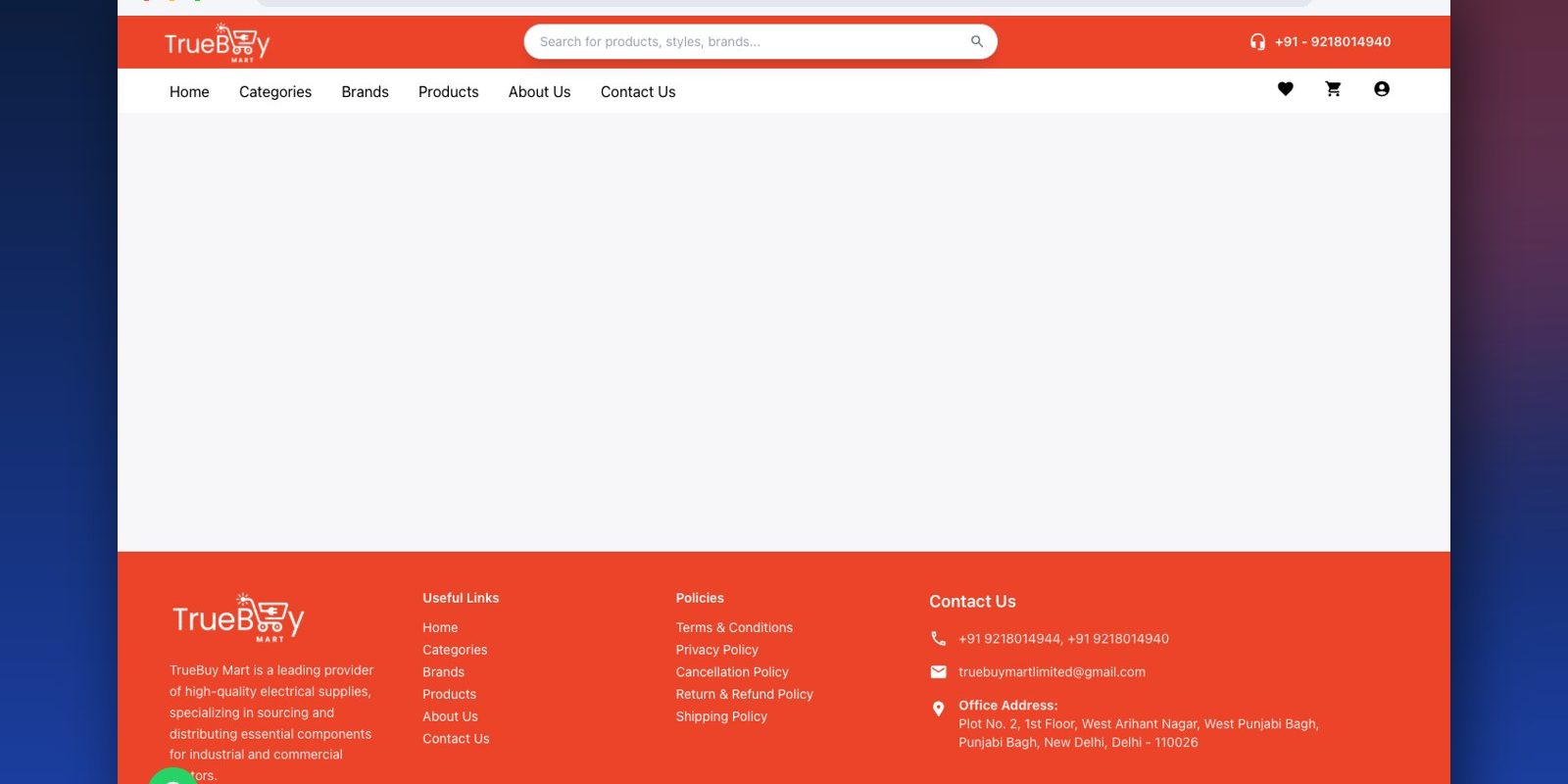 TrueBuy Mart website by Next Dev Era